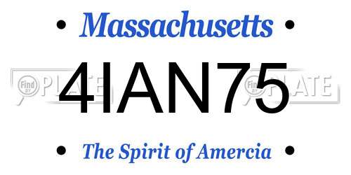 4IAN75 Massachusetts License Plate