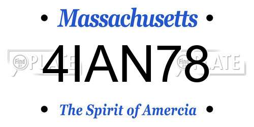 4IAN78 Massachusetts License Plate