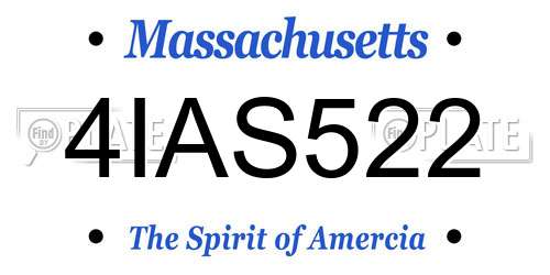 4IAS522 Massachusetts License Plate