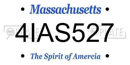 4IAS527 Massachusetts License Plate