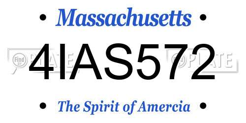 4IAS572 Massachusetts License Plate