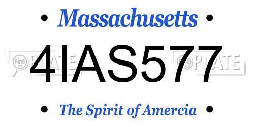 4IAS577 Massachusetts License Plate