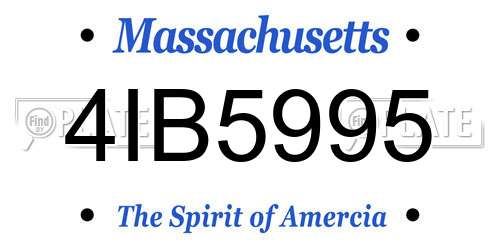 4IB5995 Massachusetts License Plate