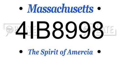 4IB8998 Massachusetts License Plate