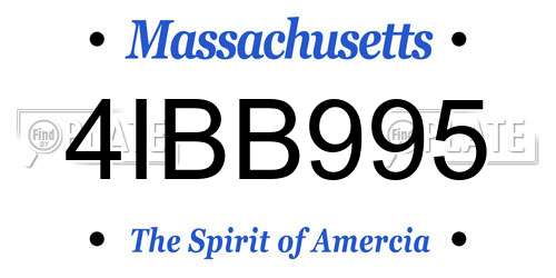 4IBB995 Massachusetts License Plate