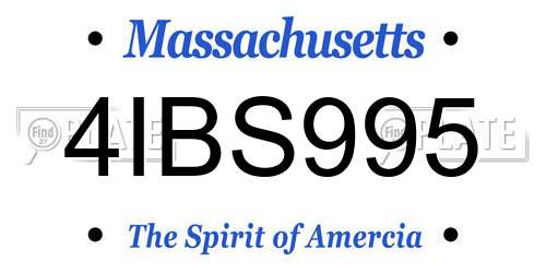 4IBS995 Massachusetts License Plate