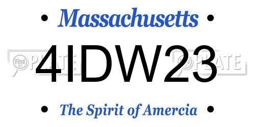 4IDW23 Massachusetts License Plate