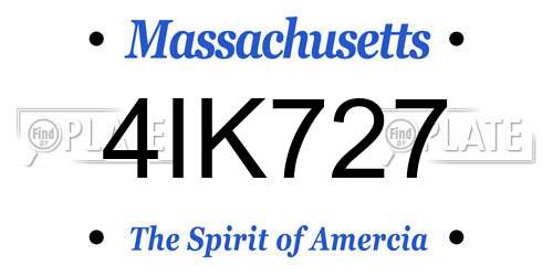 4IK727 Massachusetts License Plate