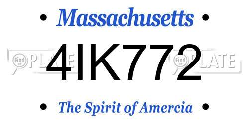 4IK772 Massachusetts License Plate
