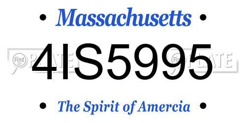 4IS5995 Massachusetts License Plate