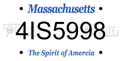 4IS5998 Massachusetts License Plate