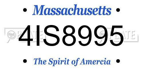 4IS8995 Massachusetts License Plate