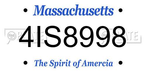 4IS8998 Massachusetts License Plate