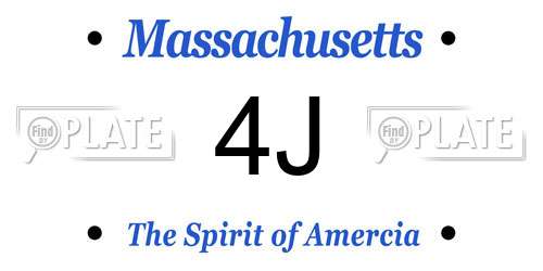 4J Massachusetts License Plate