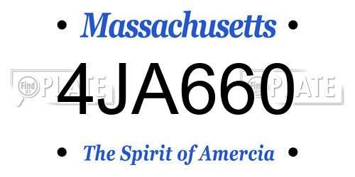 4JA660 Massachusetts License Plate