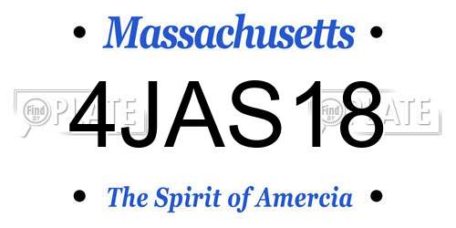 4JAS18 Massachusetts License Plate