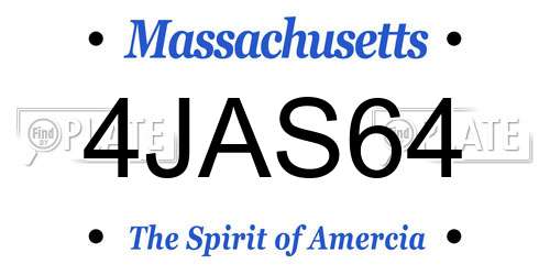 4JAS64 Massachusetts License Plate