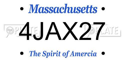 4JAX27 Massachusetts License Plate