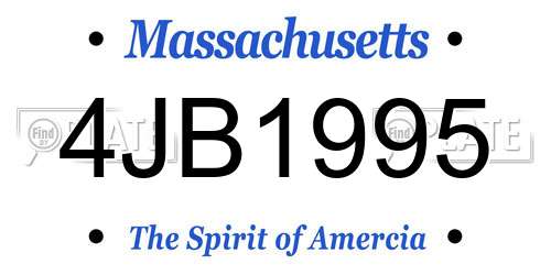 4JB1995 Massachusetts License Plate