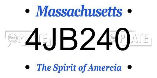 4JB240 Massachusetts License Plate