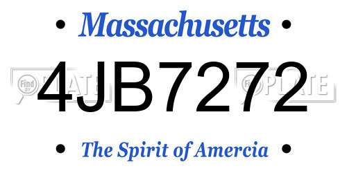 4JB7272 Massachusetts License Plate