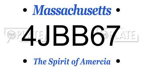 4JBB67 Massachusetts License Plate