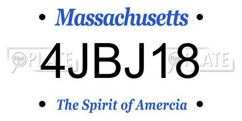 4JBJ18 Massachusetts License Plate