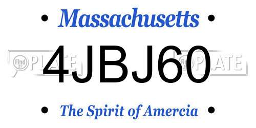 4JBJ60 Massachusetts License Plate