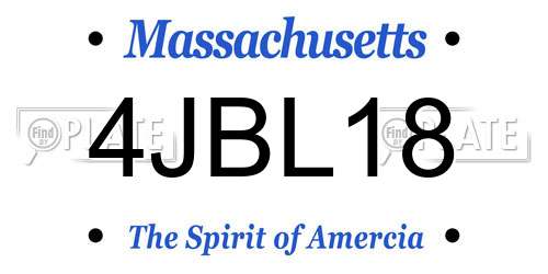 4JBL18 Massachusetts License Plate