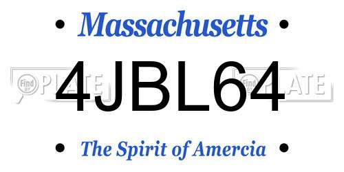 4JBL64 Massachusetts License Plate