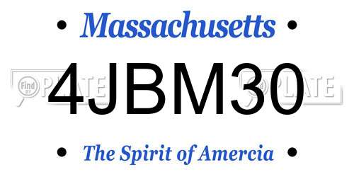 4JBM30 Massachusetts License Plate