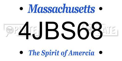 4JBS68 Massachusetts License Plate