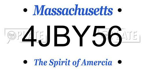 4JBY56 Massachusetts License Plate