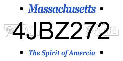 4JBZ272 Massachusetts License Plate