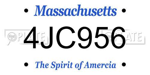 4JC956 Massachusetts License Plate