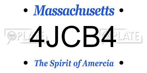 4JCB4 Massachusetts License Plate