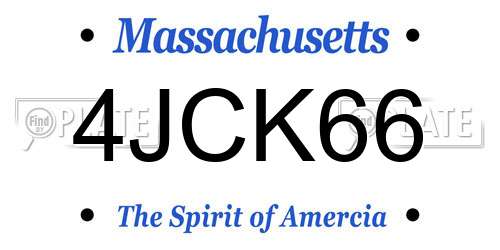 4JCK66 Massachusetts License Plate