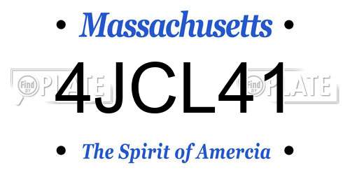 4JCL41 Massachusetts License Plate