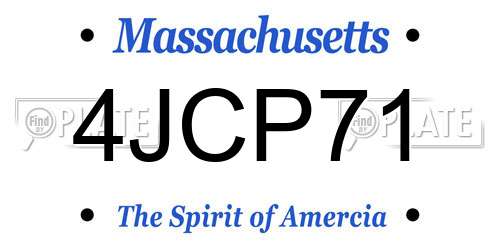 4JCP71 Massachusetts License Plate