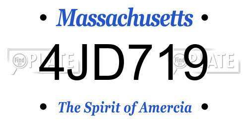 4JD719 Massachusetts License Plate
