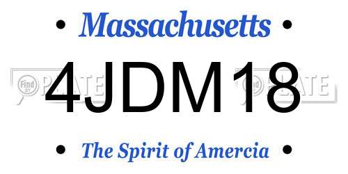 4JDM18 Massachusetts License Plate