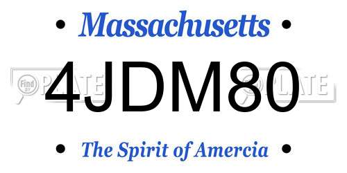 4JDM80 Massachusetts License Plate