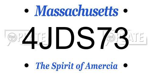 4JDS73 Massachusetts License Plate