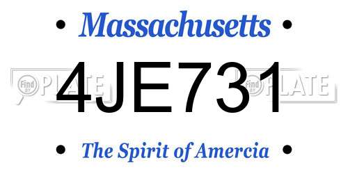 4JE731 Massachusetts License Plate
