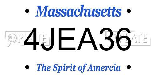4JEA36 Massachusetts License Plate