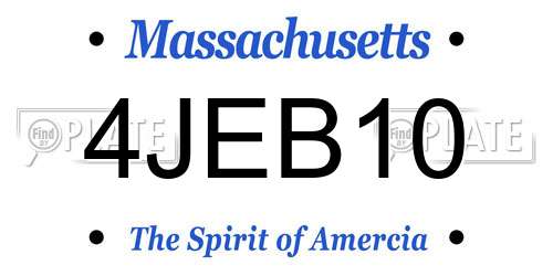 4JEB10 Massachusetts License Plate