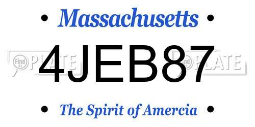 4JEB87 Massachusetts License Plate