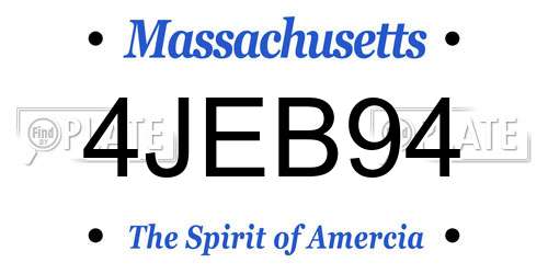 4JEB94 Massachusetts License Plate