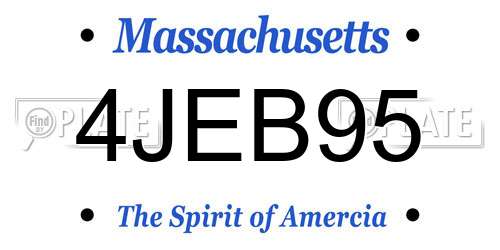 4JEB95 Massachusetts License Plate