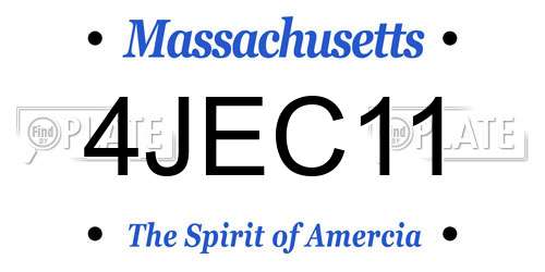 4JEC11 Massachusetts License Plate